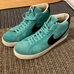 teal suede Nikes
